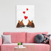 Foxes in Love Canvas Afdruk (Insitu (Woonkamer))