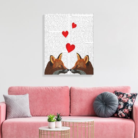Foxes in Love Canvas Afdruk (Insitu (Woonkamer))