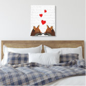 Foxes in Love Canvas Afdruk (Insitu (Slaapkamer))