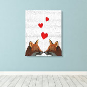 Foxes in Love Canvas Afdruk (Insitu (Houten vloer))