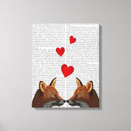 Foxes in Love Canvas Afdruk (Voorkant)