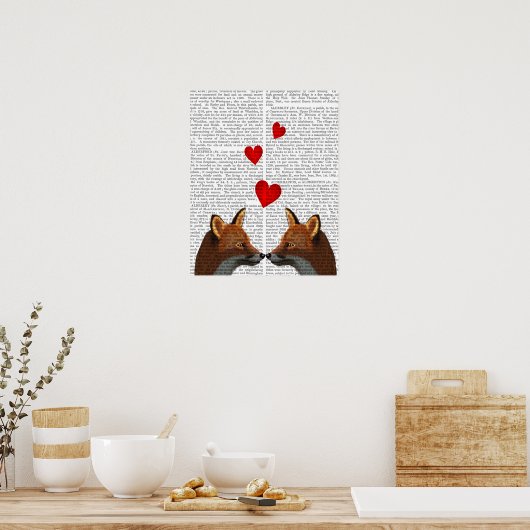 Foxes in Love Poster (Keuken)
