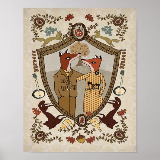 Foxes in Love Print (Voorkant)