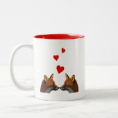 Foxes in Love Tweekleurige Koffiemok (Links)