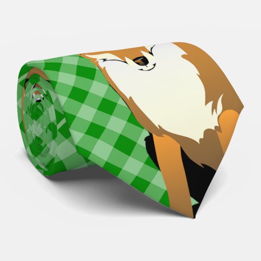 Foxes in Santa Hats Stropdas (Opgerold)