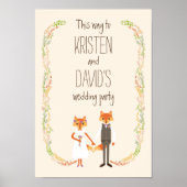 Foxes Ivory Wedding Sign Poster (Voorkant)