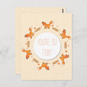 Foxes, Laurel en Hearts Krans Foxy Briefkaart (Voorkant / Achterkant)