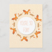 Foxes, Laurel en Hearts Krans Foxy Briefkaart (Voorkant)