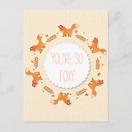 Foxes, Laurel en Hearts Krans Foxy Briefkaart