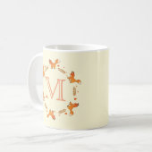 Foxes, Laurel en Hearts, met monogram Koffiemok (Voorkant links)
