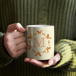 Foxes, Laurel en Hearts, met monogram Koffiemok