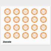 Foxes, Laurel en Hearts, met monogram Ronde Sticker (Vel)