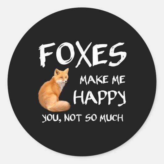 Foxes maken me gelukkige vos ronde sticker (Voorkant)