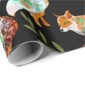 Foxes met Natuur Pattern Design Wrapping Paper Cadeaupapier (Rol Hoek)