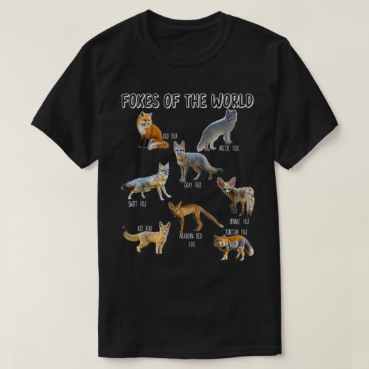 Foxes of the World Fox Lover Red Fox Arctic Fox Wi T-shirt (Design voorkant)