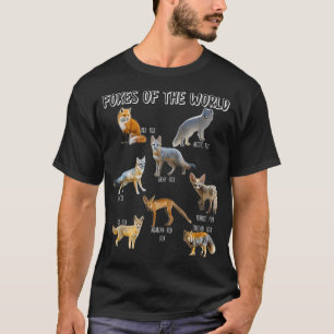 Foxes of the World Fox Lover Red Fox Arctic Fox Wi T-shirt