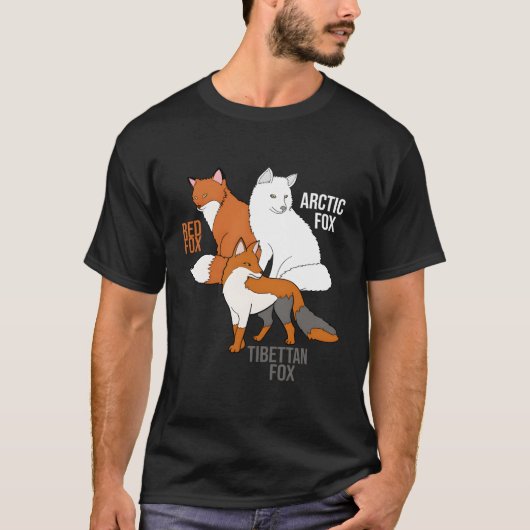 Foxes of the world Funny Fox Animals Education T-shirt (Voorkant)