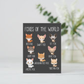 Foxes of the World Gift for Fox Lover Briefkaart (Staand voorkant)