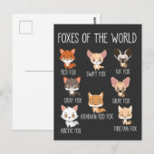 Foxes of the World Gift for Fox Lover Briefkaart (Voorkant / Achterkant)