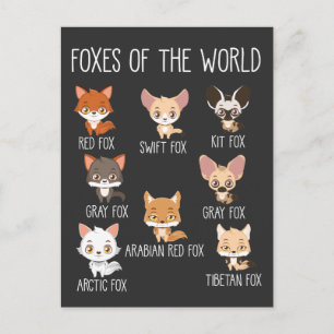 Foxes of the World Gift for Fox Lover Briefkaart