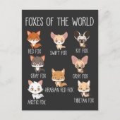 Foxes of the World Gift for Fox Lover Briefkaart (Voorkant)