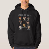 Foxes of the World Gift for Fox Lover Hoodie (Voorkant)