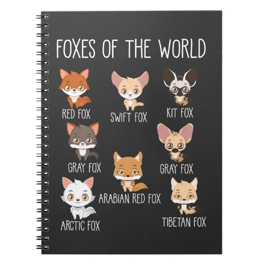 Foxes of the World Gift for Fox Lover Notitieboek (Voorkant)