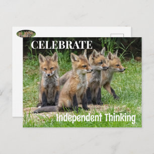 Foxes, onafhankelijk denkend, vieren briefkaart
