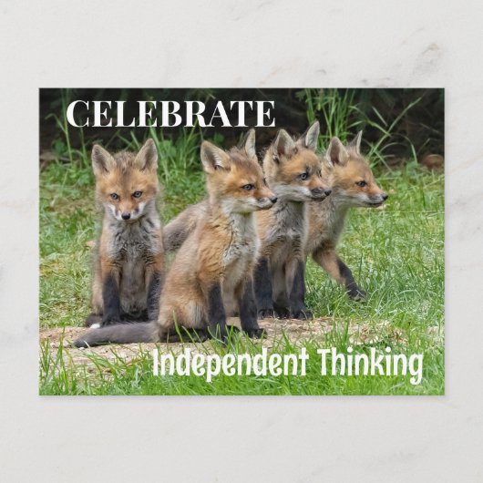 Foxes, onafhankelijk denkend, vieren briefkaart (Voorkant)