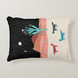 Foxes onder de maan in sneeuwkussen accent kussen