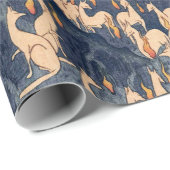 Foxes op Night Shrine Ukiyo-e Japans Kunst Cadeaupapier (Rol Hoek)