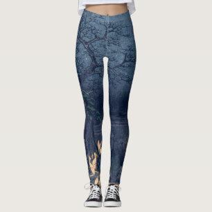 Foxes op Night Shrine  Ukiyo-e Japans Kunst Leggings