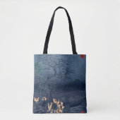 Foxes op Night Shrine  Ukiyo-e Japans Kunst Tote Bag (Voorkant)