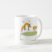 Foxes op trampoline-Mok Koffiemok (Voorkant rechts)