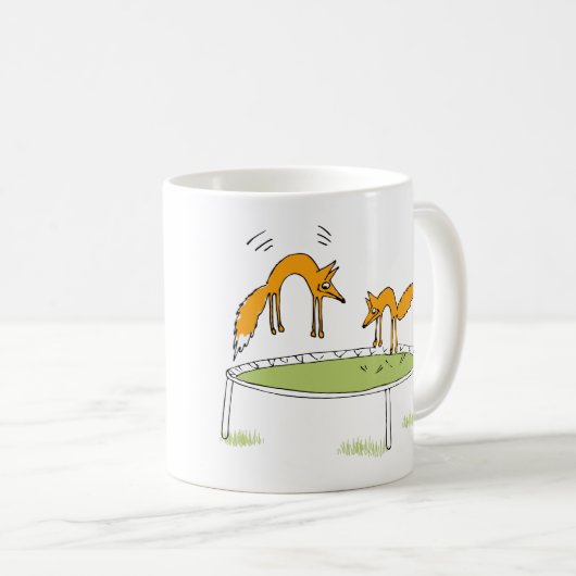 Foxes op trampoline-Mok Koffiemok (Voorkant rechts)