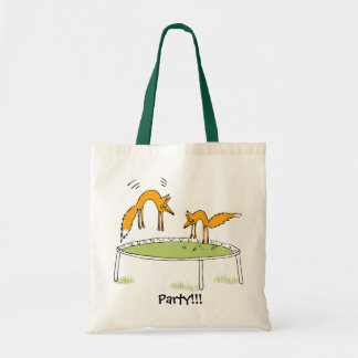 Foxes op trampoline zak tote bag
