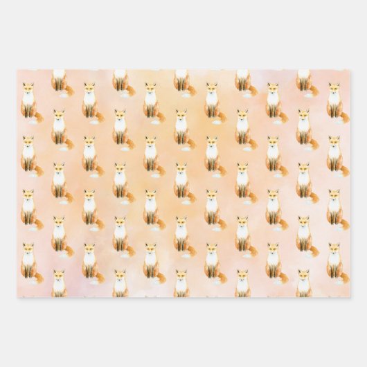 Foxes Perzik Waterverf Tissue Paper (Voorkant)