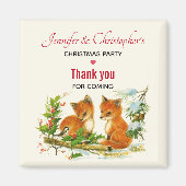 foxes Retro kerstparty bedankt Magneet (Voorkant)