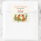  foxes Retro kerstparty bedankt Vierkante Sticker (Tas)
