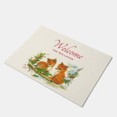 foxes Retro kerstscène - Welkom Deurmat (Schuin)