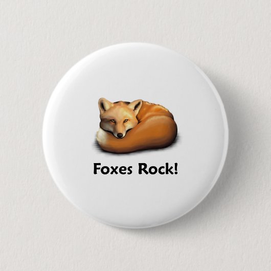 Foxes Rock! Ronde Button 5,7 Cm (Voorkant)