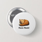 Foxes Rock! Ronde Button 5,7 Cm (Voorkant /achterkant)