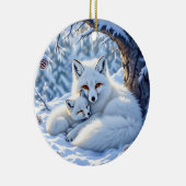 Foxes Themed Personalized Christmas Keramisch Ornament (Rechts)