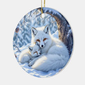 Foxes Themed Personalized Christmas Keramisch Ornament (Links)