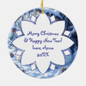 Foxes Themed Personalized Christmas Keramisch Ornament (Achterkant)