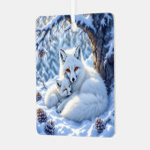 Foxes Themed Personalized Christmas Metalen Ornament (Voorkant links)