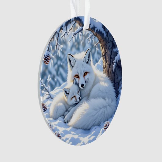 Foxes Themed Personalized Christmas Ornament (voorkant)