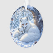 Foxes Themed Personalized Christmas Ornament (voorkant)