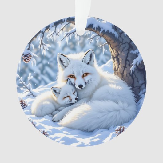 Foxes Themed Personalized Christmas Ornament (voorkant)