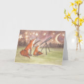 Foxes Vaderdag Kaart (Gele Bloem)